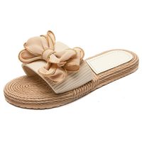 Women's Casual Solid Color Bowknot Open Toe Slides Slippers main image 2