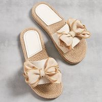 Women's Casual Solid Color Bowknot Open Toe Slides Slippers main image 1