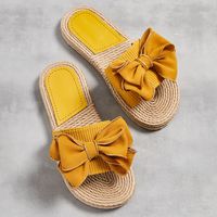 Women's Casual Solid Color Bowknot Open Toe Slides Slippers main image 5