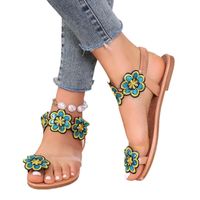 Women's Roman Style Floral Round Toe Thong Sandals main image 2