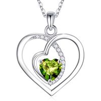 Sterling Silver Elegant Classic Style Heart Shape Plating Zircon Pendant Necklace sku image 8
