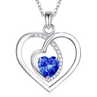 Sterling Silver Elegant Classic Style Heart Shape Plating Zircon Pendant Necklace sku image 9