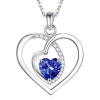 Sterling Silver Elegant Classic Style Heart Shape Plating Zircon Pendant Necklace sku image 13