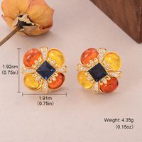 1 Pair Elegant Luxurious Queen Plant Bee Inlay Alloy Copper Glass Stone Pearl Zircon 18K Gold Plated Alluvial Gold Plated Ear Cuffs Ear Studs main image 3