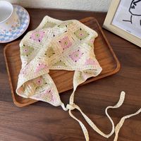 Women's Romantic Pastoral Flower Cloth Knit Braid Hollow Out 1 Piece sku image 1