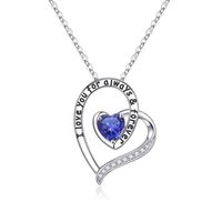 Sterling Silver Elegant Classic Style Heart Shape Plating Zircon Pendant Necklace main image 1