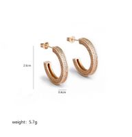 1 Pair Hip-Hop Rock Simple Style C Shape Polishing Inlay Copper Zircon 18K Gold Plated Ear Studs main image 2