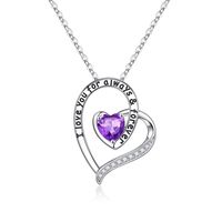 Sterling Silver Elegant Classic Style Heart Shape Plating Zircon Pendant Necklace sku image 2