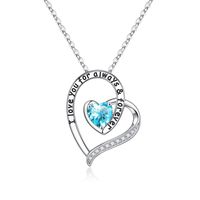 Sterling Silver Elegant Classic Style Heart Shape Plating Zircon Pendant Necklace sku image 3