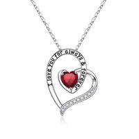 Sterling Silver Elegant Classic Style Heart Shape Plating Zircon Pendant Necklace sku image 1