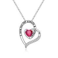 Sterling Silver Elegant Classic Style Heart Shape Plating Zircon Pendant Necklace sku image 7