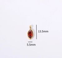 1 Piece 5.5 * Mm 201 Stainless Steel 304 Stainless Steel Zircon Birthstone Gold Plated Horse Eye Polished Pendant Chain main image 2