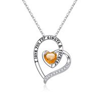 Sterling Silver Elegant Classic Style Heart Shape Plating Zircon Pendant Necklace sku image 12