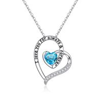 Sterling Silver Elegant Classic Style Heart Shape Plating Zircon Pendant Necklace sku image 11