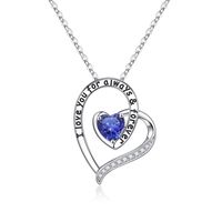 Sterling Silver Elegant Classic Style Heart Shape Plating Zircon Pendant Necklace sku image 13