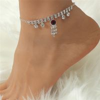 Casual Beach Water Droplets Heart Shape Copper Plating Inlay Artificial Gemstones Artificial Pearls Zircon Silver Plated Women's Anklet main image 7