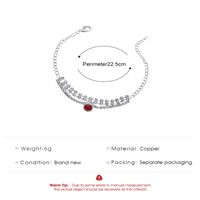 Casual Beach Water Droplets Heart Shape Copper Plating Inlay Artificial Gemstones Artificial Pearls Zircon Silver Plated Women's Anklet main image 2