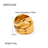Edelstahl 316 18 Karat Vergoldet IG-Stil Einfacher Stil Geometrisch Ringe main image 2