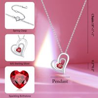 Sterling Silver Elegant Classic Style Heart Shape Plating Zircon Pendant Necklace main image 2