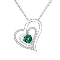 Sterling Silver Elegant Classic Style Heart Shape Plating Zircon Pendant Necklace sku image 5