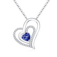 Sterling Silver Elegant Classic Style Heart Shape Plating Zircon Pendant Necklace sku image 13