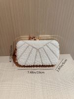 White Polyester Solid Color Pearls Evening Bags main image 2