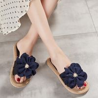 Women's Casual Solid Color Flowers Open Toe Slides Slippers main image 4