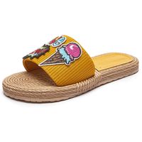 Women's Casual Color Block Open Toe Slides Slippers sku image 1