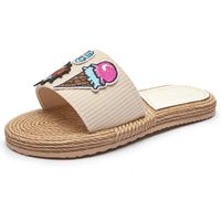 Women's Casual Color Block Open Toe Slides Slippers sku image 23