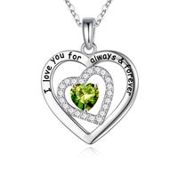 Sterling Silver Elegant Classic Style Heart Shape Plating Zircon Pendant Necklace main image 6
