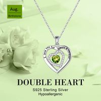 Sterling Silver Elegant Classic Style Heart Shape Plating Zircon Pendant Necklace main image 5