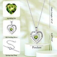 Sterling Silver Elegant Classic Style Heart Shape Plating Zircon Pendant Necklace main image 2