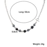 Casual Modern Style Cool Style Geometric Stainless Steel Glass Beaded Unisex Necklace sku image 1