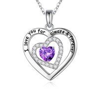 Sterling Silver Elegant Classic Style Heart Shape Plating Zircon Pendant Necklace sku image 2