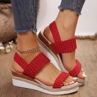 Women's Vintage Style Color Block Round Toe Open Toe Ankle Strap Sandals main image 3