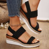 Women's Vintage Style Color Block Round Toe Open Toe Ankle Strap Sandals main image 2