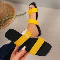 Women's Vacation Solid Color Open Toe Slides Slippers sku image 3