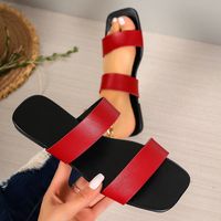 Women's Vacation Solid Color Open Toe Slides Slippers sku image 12