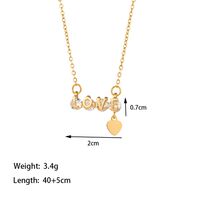 304 Stainless Steel 18K Gold Plated Casual Simple Style Plating Inlay Letter Number Artificial Rhinestones Pendant Necklace main image 2