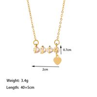 304 Stainless Steel 18K Gold Plated Casual Simple Style Plating Inlay Letter Number Artificial Rhinestones Pendant Necklace main image 5