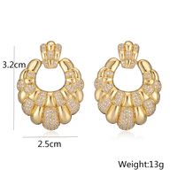 1 Pair IG Style Simple Style Commute Geometric Hollow Out Inlay Copper Zircon 18K Gold Plated Drop Earrings main image 3
