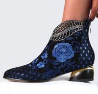 Women's Ethnic Style Printing Solid Color Point Toe Martin Boots main image 5