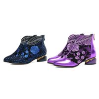 Women's Ethnic Style Printing Solid Color Point Toe Martin Boots main image 2