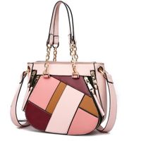 Women's Medium Pu Leather Geometric Color Block Classic Style Zipper Handbag main image 5