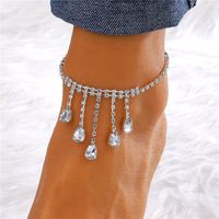 Vacation Simple Style Moon Heart Shape Copper Inlay Artificial Rhinestones Artificial Diamond Gold Plated Silver Plated Women's Anklet sku image 11