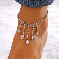Vacation Simple Style Moon Heart Shape Copper Inlay Artificial Rhinestones Artificial Diamond Gold Plated Silver Plated Women's Anklet sku image 12