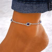 Vacation Simple Style Moon Heart Shape Copper Inlay Artificial Rhinestones Artificial Diamond Gold Plated Silver Plated Women's Anklet sku image 7