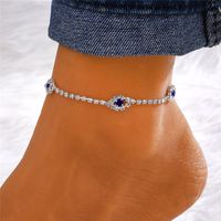 Vacation Simple Style Moon Heart Shape Copper Inlay Artificial Rhinestones Artificial Diamond Gold Plated Silver Plated Women's Anklet main image 6