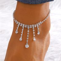 Vacation Simple Style Moon Heart Shape Copper Inlay Artificial Rhinestones Artificial Diamond Gold Plated Silver Plated Women's Anklet sku image 17