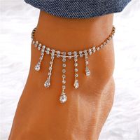 Vacation Simple Style Moon Heart Shape Copper Inlay Artificial Rhinestones Artificial Diamond Gold Plated Silver Plated Women's Anklet sku image 18